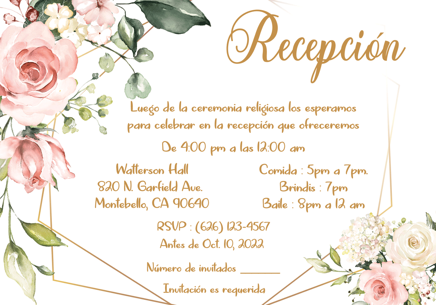 Quince Invitations 25 Sets