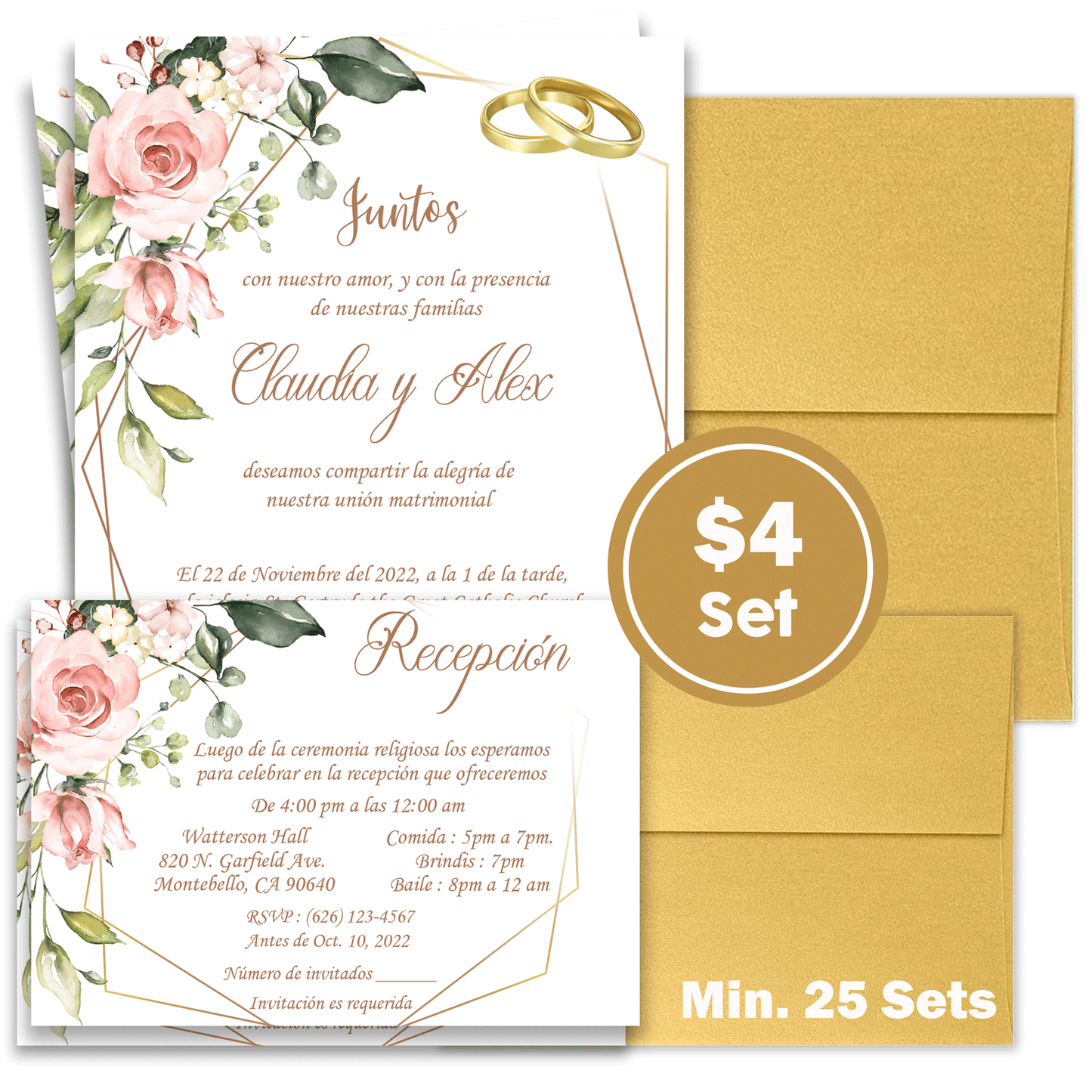 Wedding Invitations 25 Sets