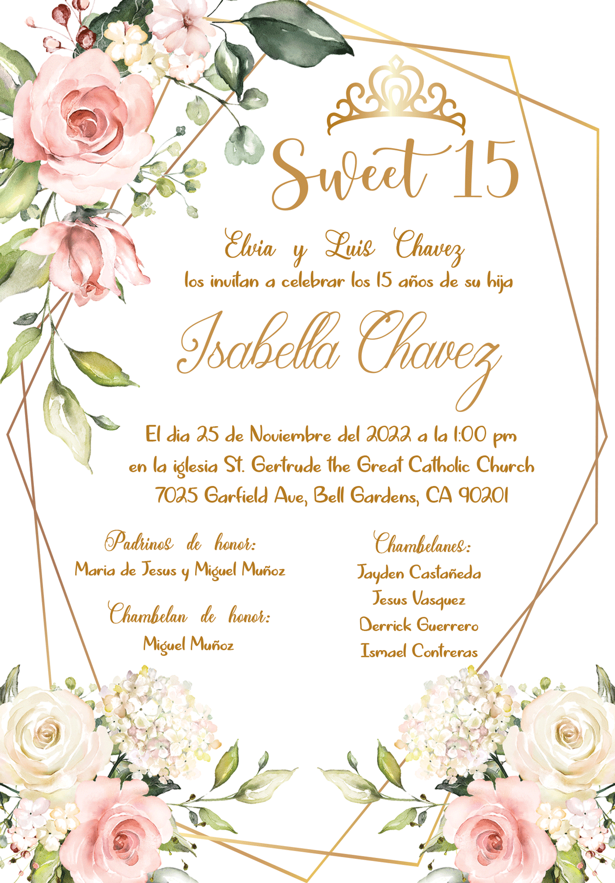 Quince Invitations 25 Sets