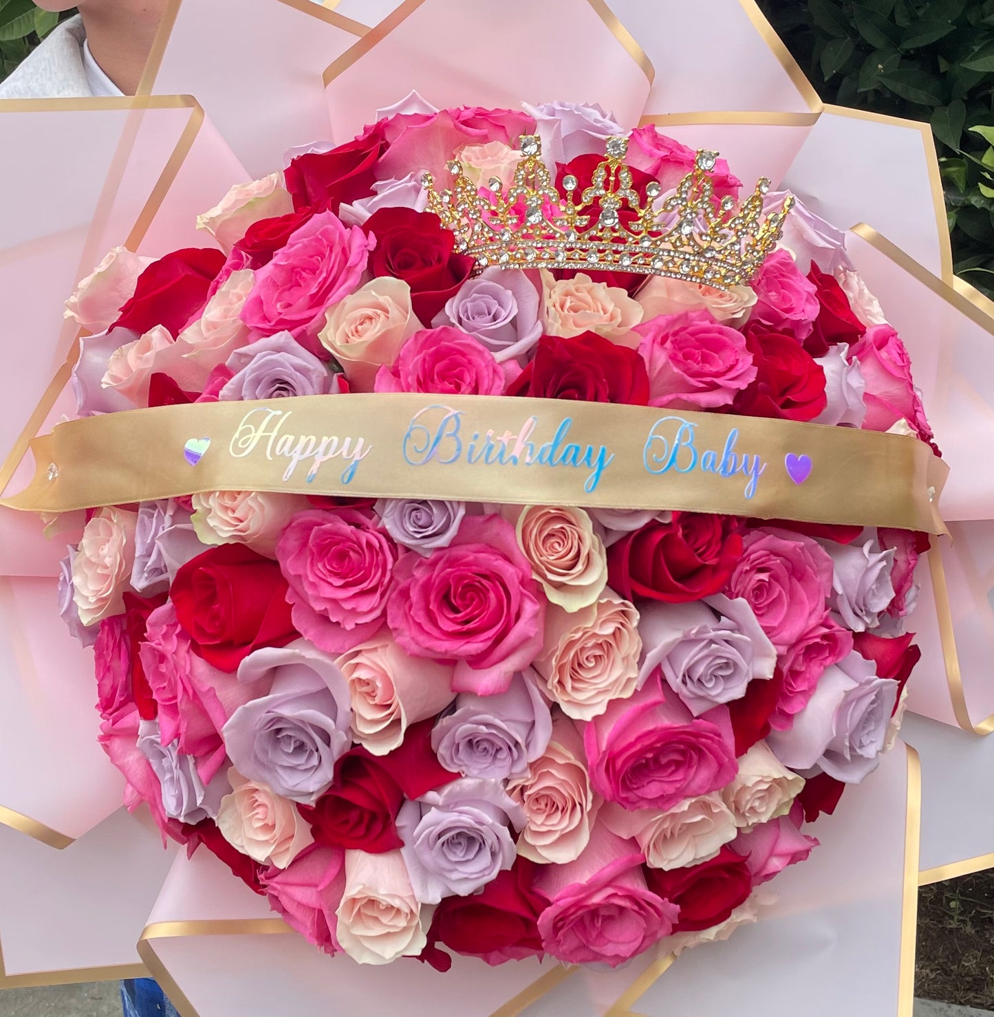 Ramo Buchon 100 Pink Roses Multi