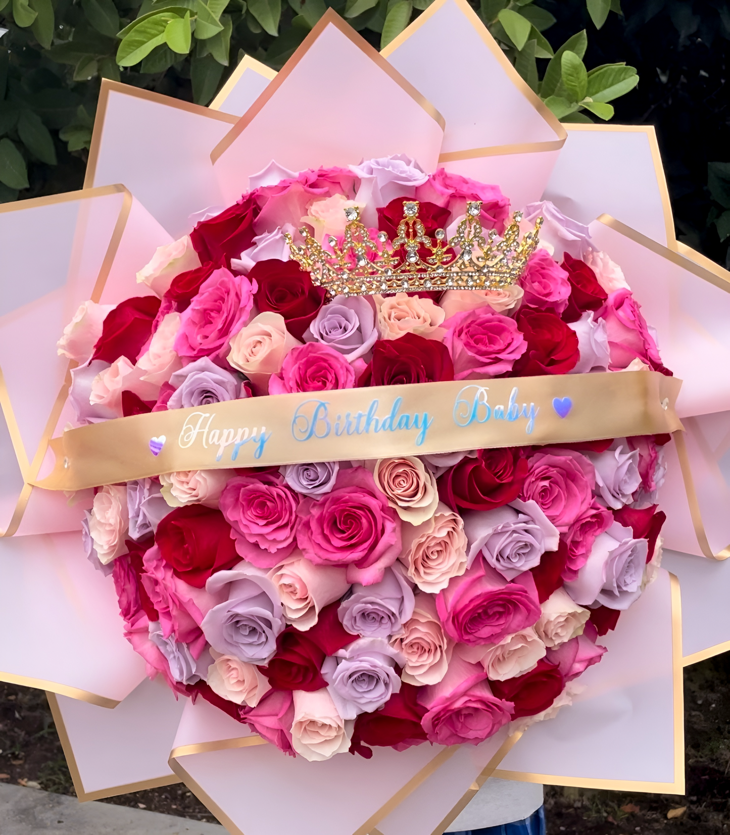 Ramo Buchon 100 Pink Roses Multi