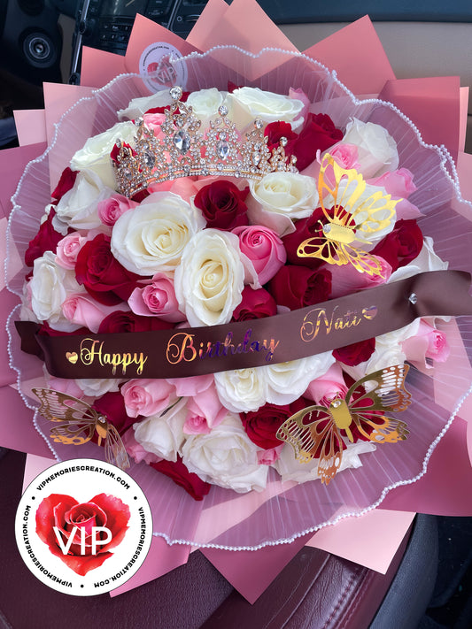 Custom Ramo Buchon 75 Roses Multi Color