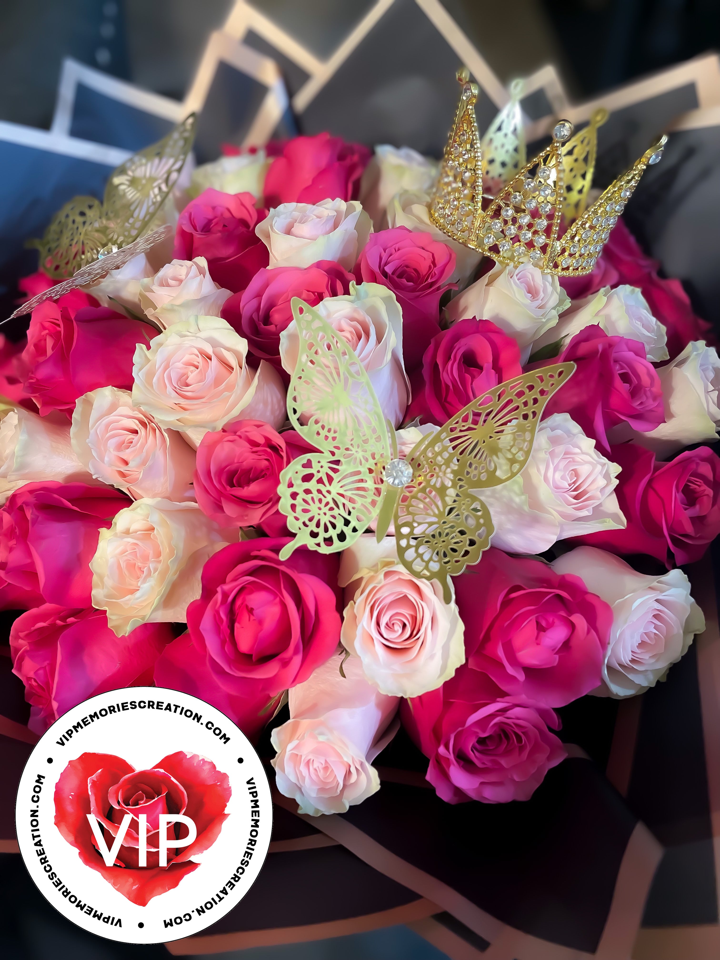 50 Roses Pink Ramo Buchon 50 Roses Barbie Pink – VIP Memories Creation