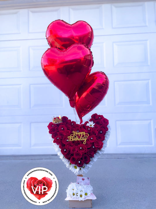 Red Roses Heart Shaped Stand