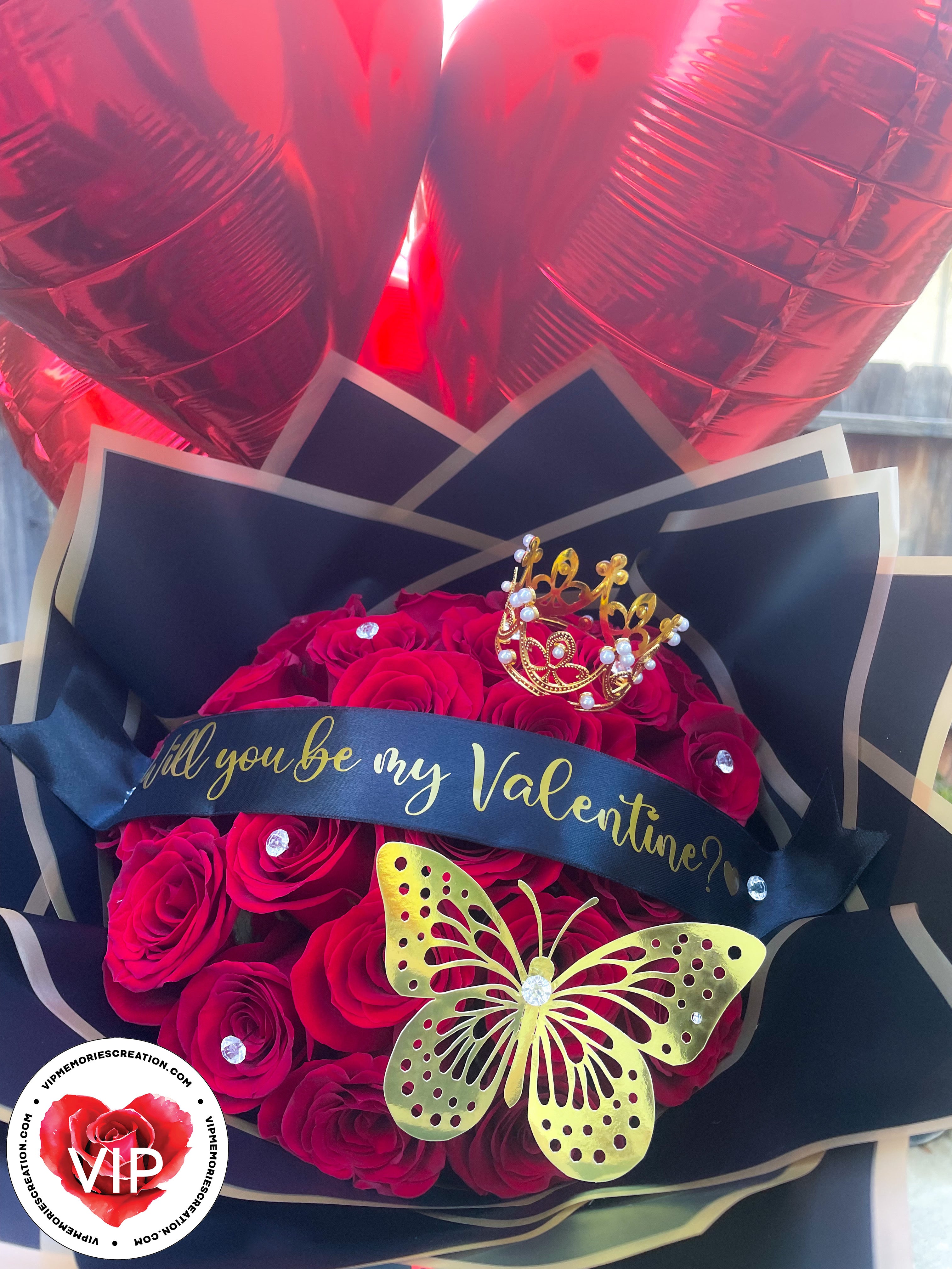 Custom Ramo Buchon 25 Roses – VIP Memories Creation